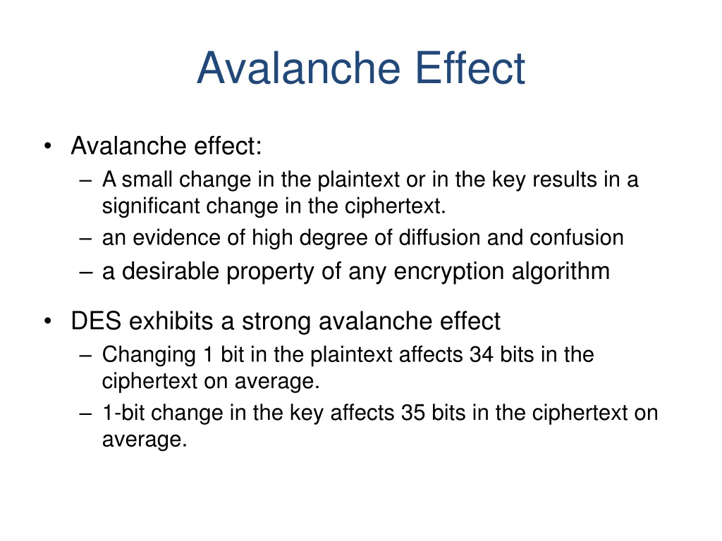 cryptography avalanche effect