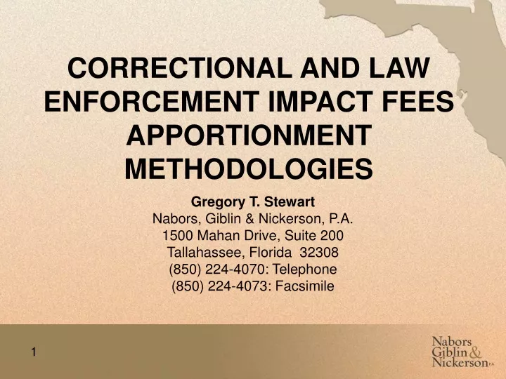 correctional and law enforcement impact fees apportionment methodologies n.