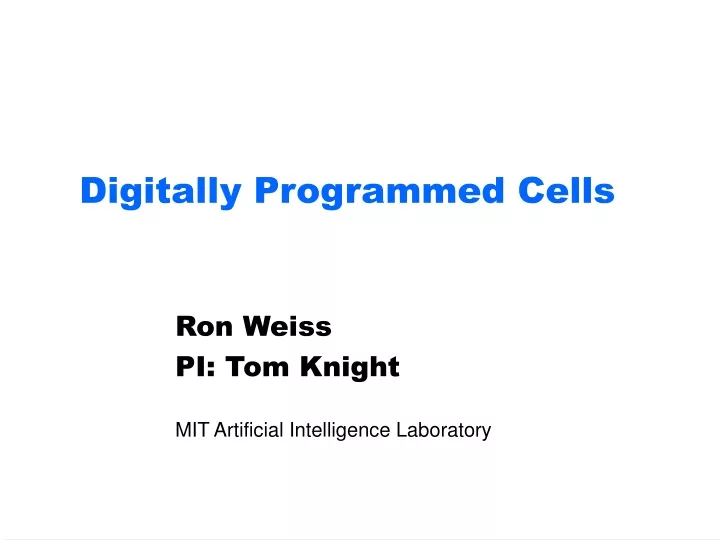 digitally programmed cells n.