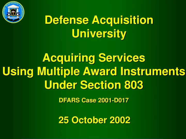 defense acquisition university n.