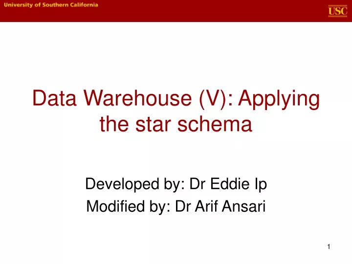 data warehouse v applying the star schema n.