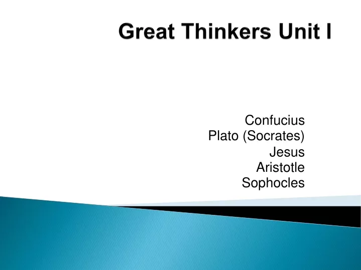 great thinkers unit i n.