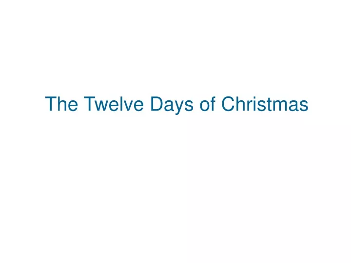 the twelve days of christmas n.