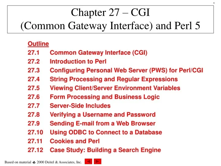 PPT - Chapter 27 – CGI (Common Gateway Interface) and Perl 5 PowerPoint ...