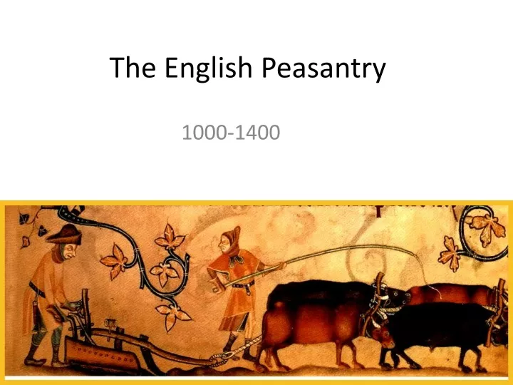 the english peasantry n.