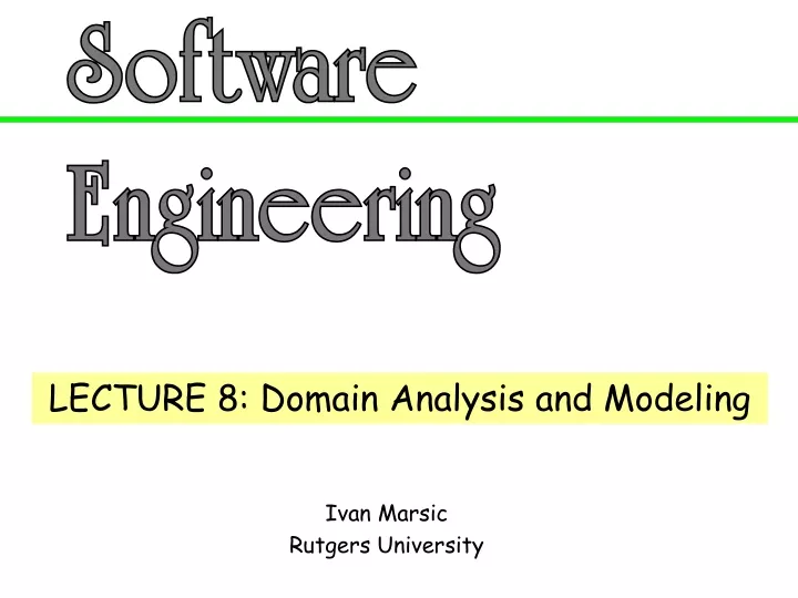 lecture 8 domain analysis and modeling n.