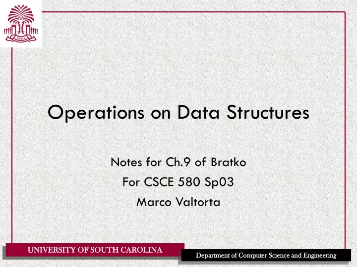 operations on data structures n.