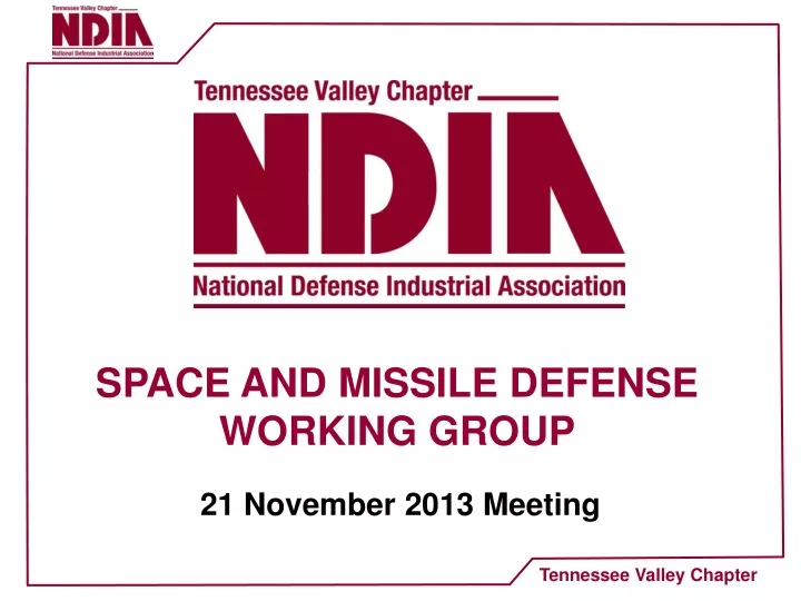 space and missile defense working group n.