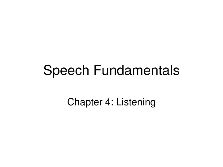speech fundamentals n.