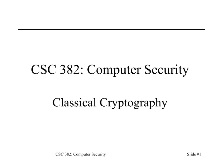 csc 382 computer security n.