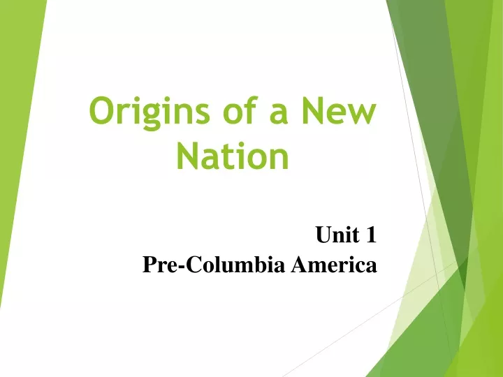 origins of a new nation n.