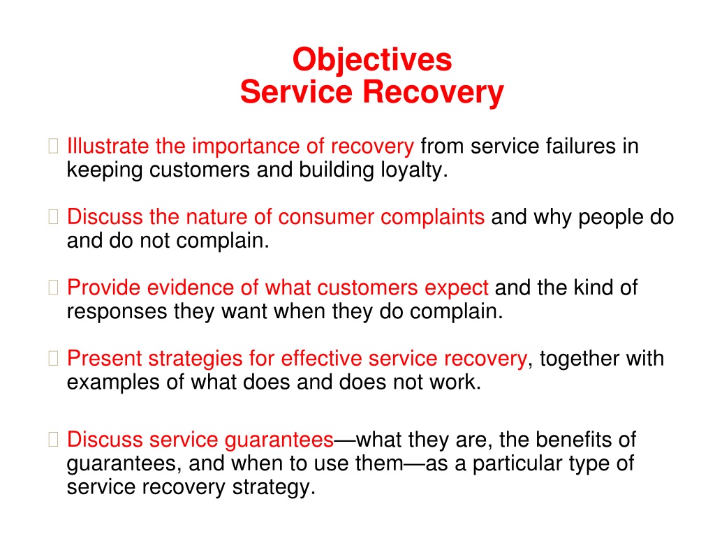 service recovery powerpoint presentation