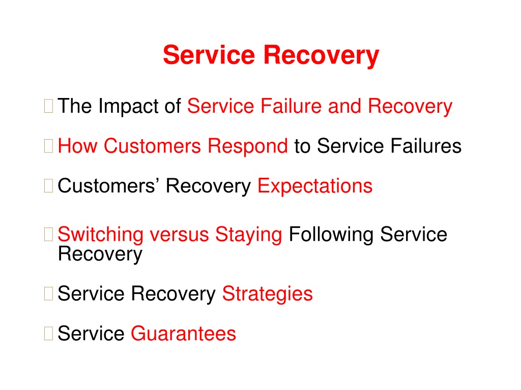 service recovery powerpoint presentation
