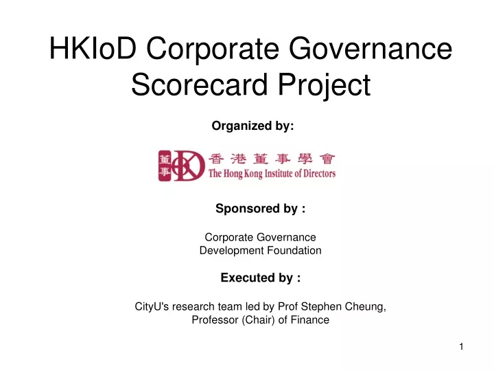 hkiod corporate governance scorecard project n.