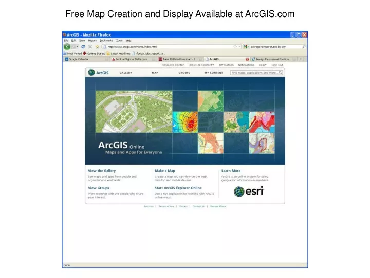 PPT - Free Map Creation and Display Available at ArcGIS PowerPoint Presentation - ID:9508282