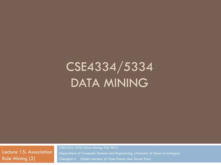 cse4334 5334 data mining n.