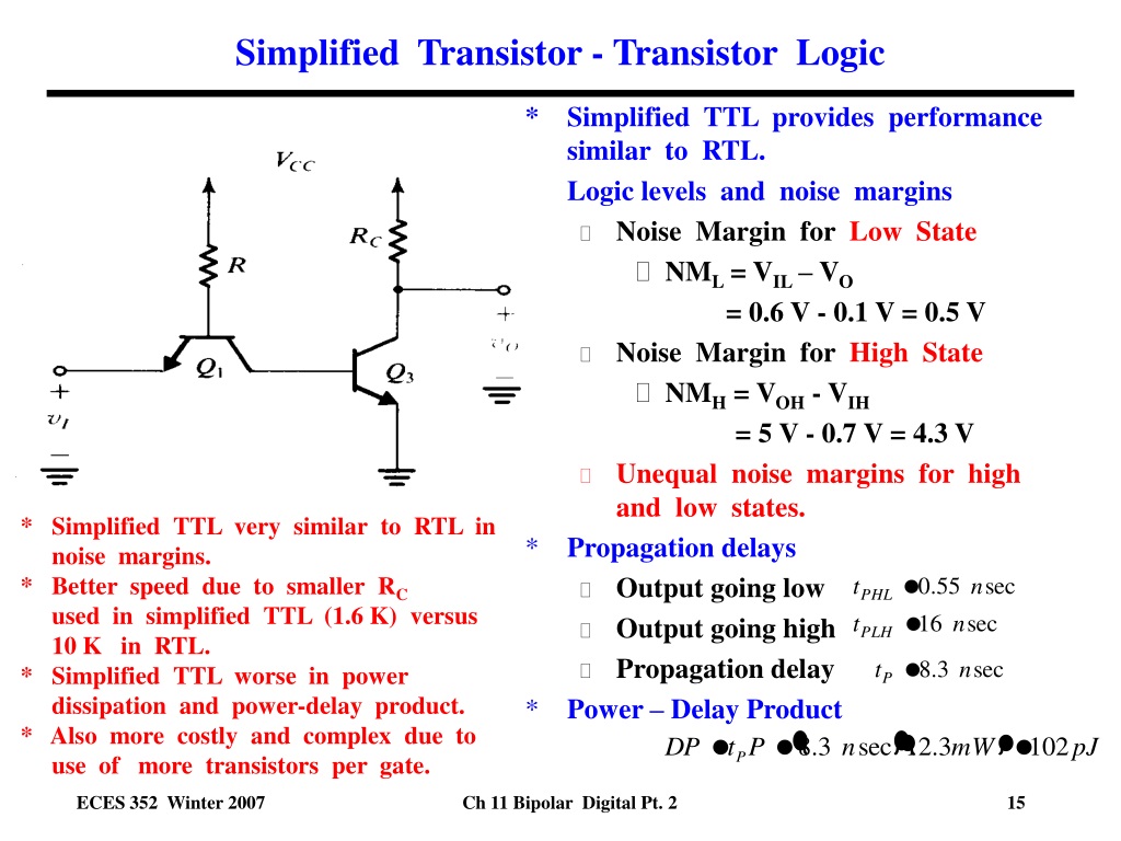 PPT - Simplified Transistor - Transistor Logic (TTL) PowerPoint ...