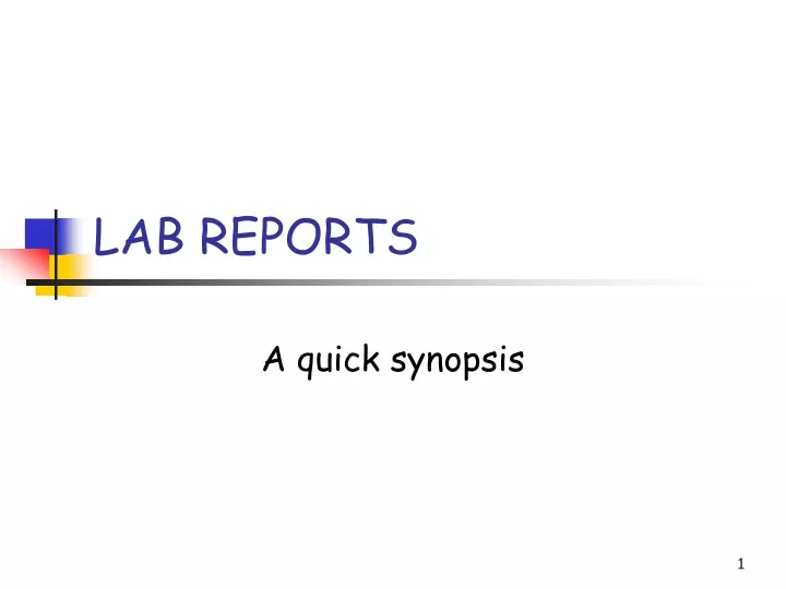 lab reports n.