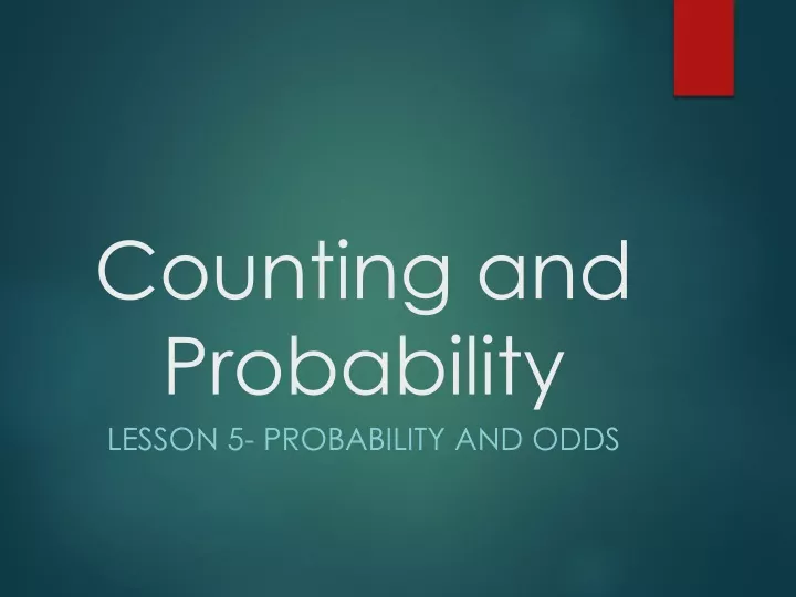 Ppt Counting And Probability Powerpoint Presentation Free Download Id