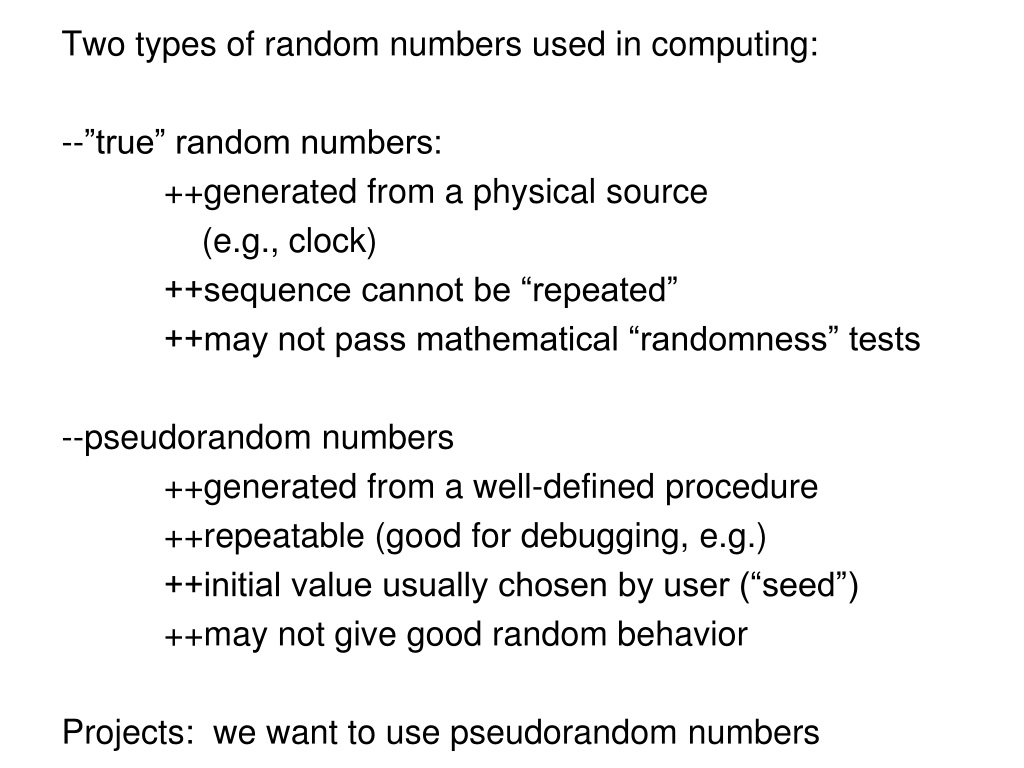 PPT Generating Random Numbers In Hardware PowerPoint Presentation 