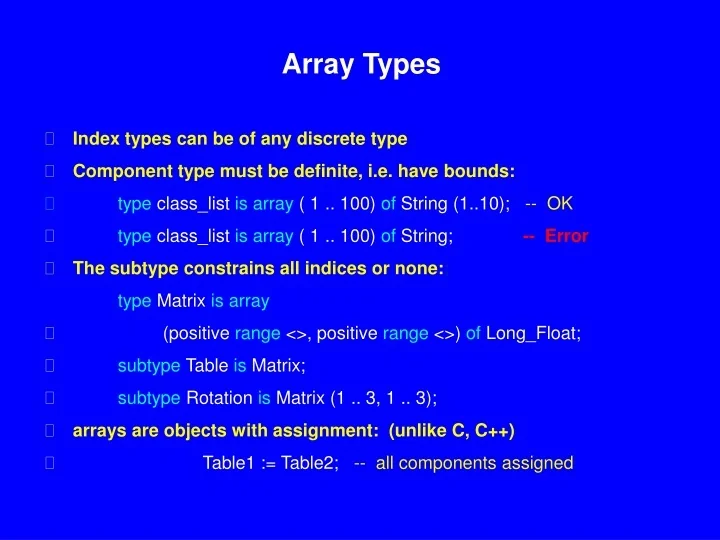 PPT - Array Types PowerPoint Presentation, free download - ID:9510680