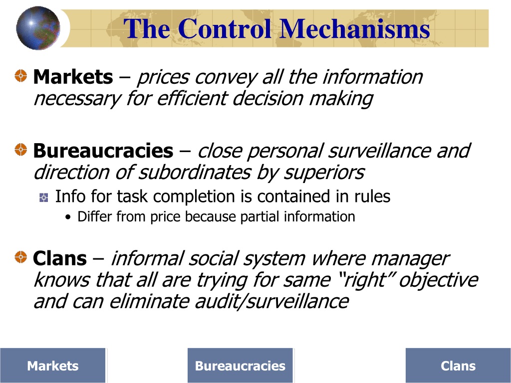 control mechanisms business plan