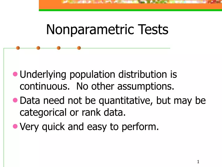 nonparametric tests n.