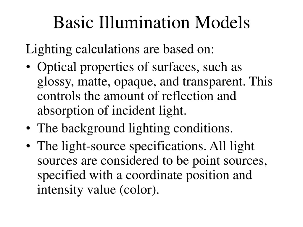 PPT - Illumination Models & Surface-Rendering Methods PowerPoint ...