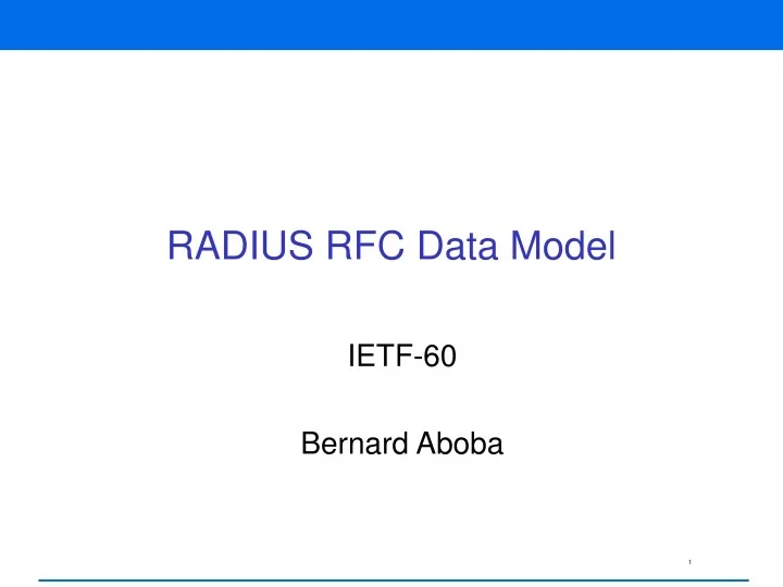 PPT RADIUS RFC Data Model PowerPoint Presentation, free download ID