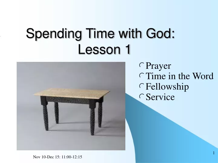 spending time with god lesson 1 n.