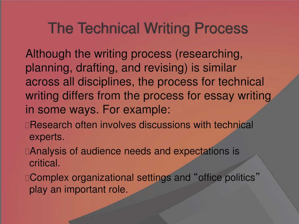 essay on process of technical writing