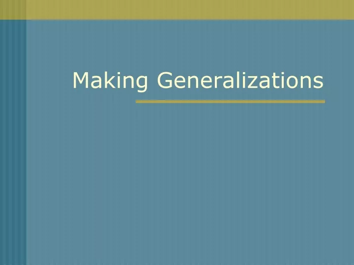 making generalizations powerpoint presentation