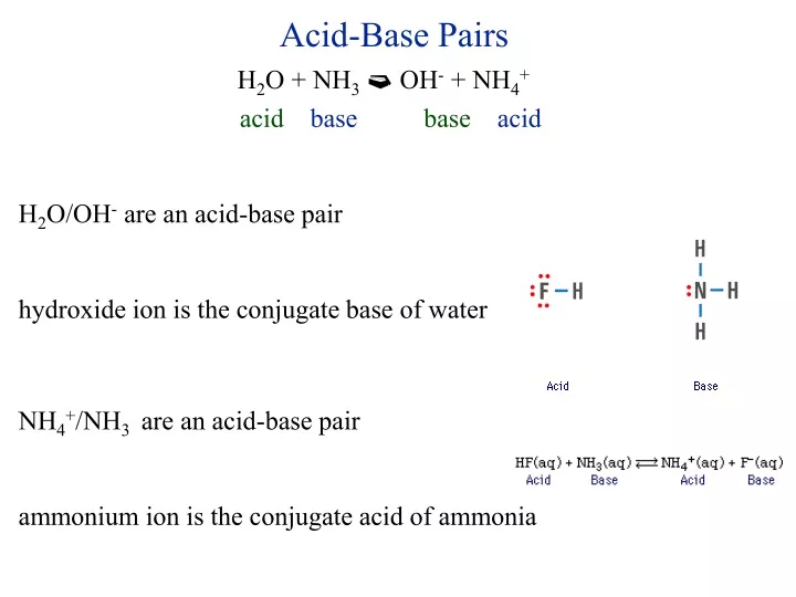 acid base pairs n.