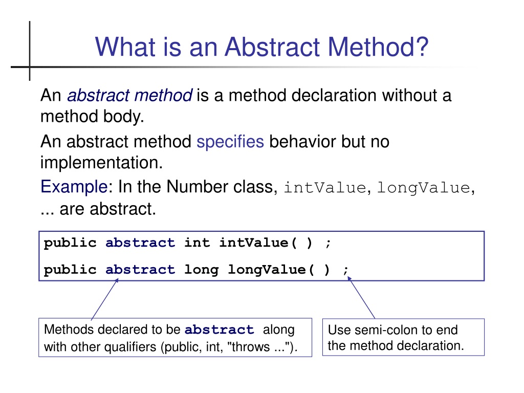 PPT Abstract Method Abstract Classes PowerPoint Presentation ID