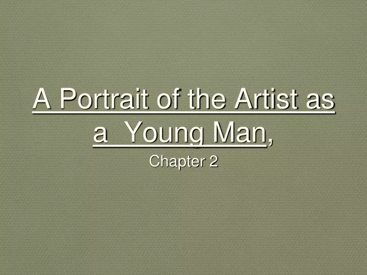 artist as a young man