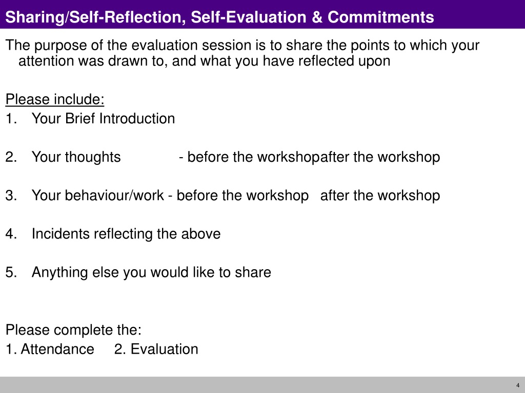 Ppt Self Reflection Self Evaluation And Commitments Powerpoint
