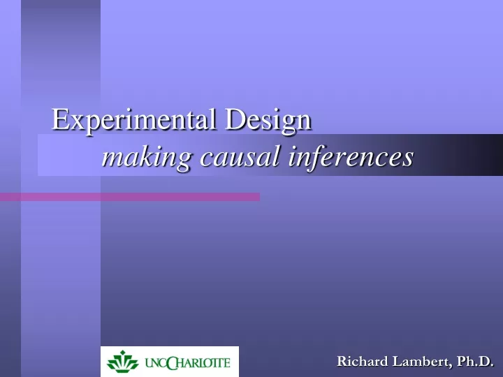 experimental design making causal inferences n.