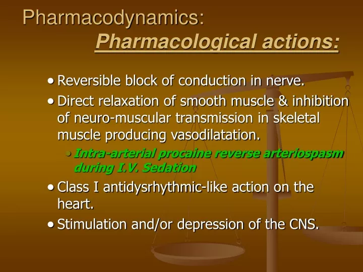 PPT - Pharmacodynamics: Pharmacological actions: PowerPoint ...