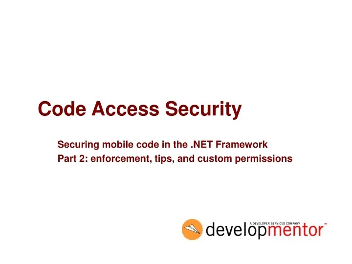 PPT Code Access Security PowerPoint Presentation, free download ID