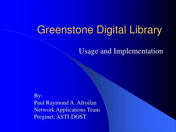greenstone digital library n.
