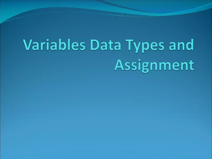 assignment must have a variable data type