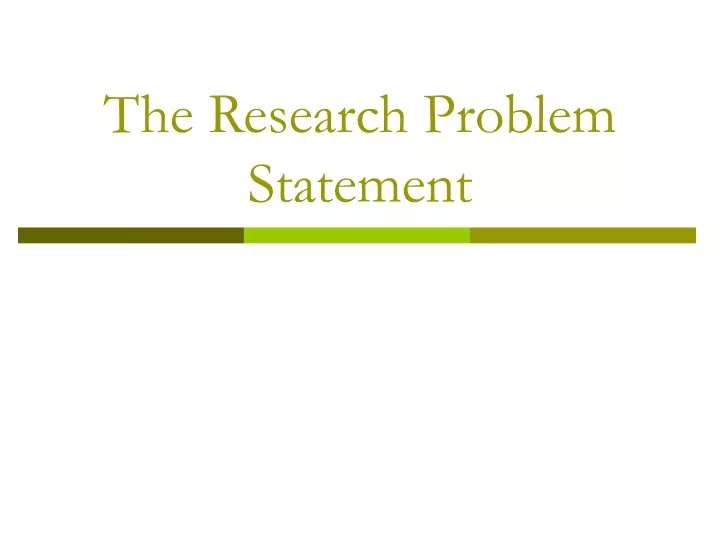 research problem statement slideshare