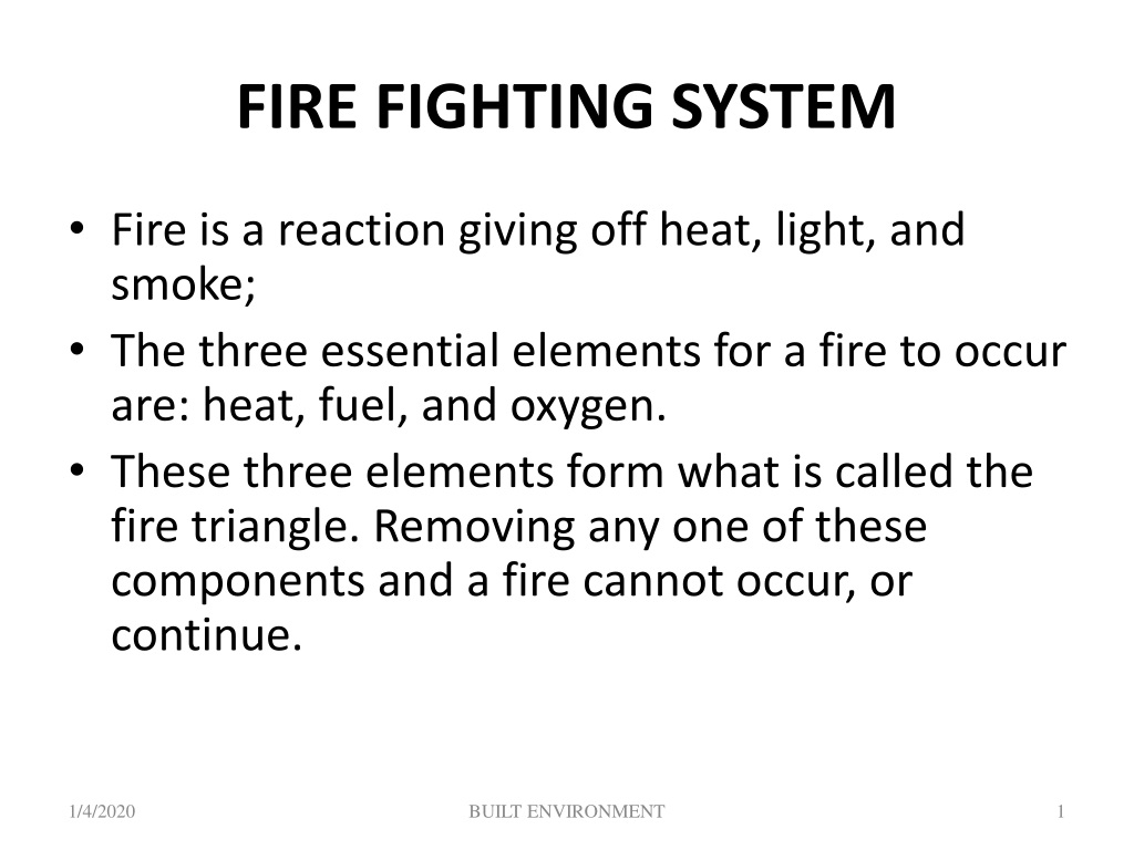 fire fighting system presentation ppt