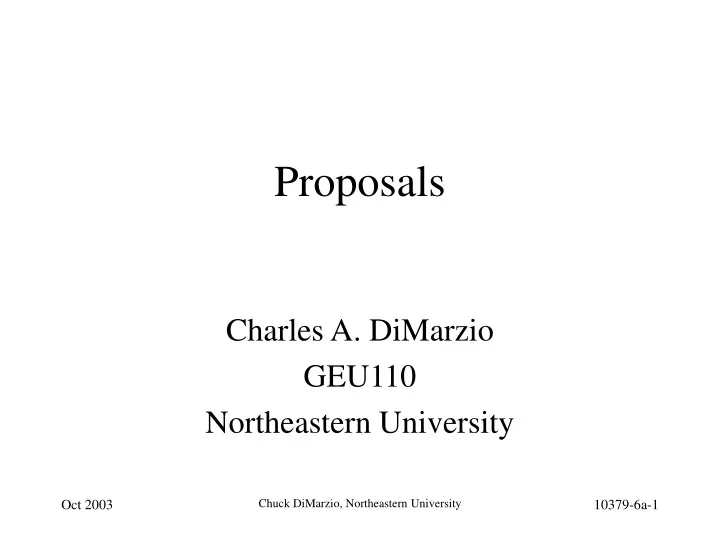 proposals n.