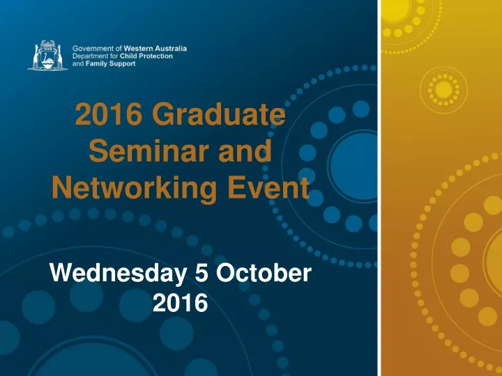2016 graduate seminar and networking event n.