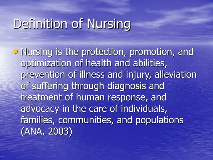 define presentation in nursing