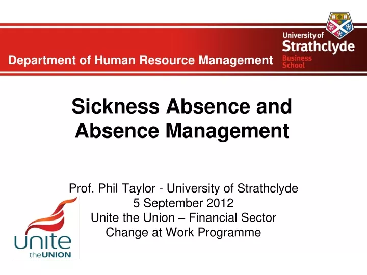 sickness absence and absence management n.