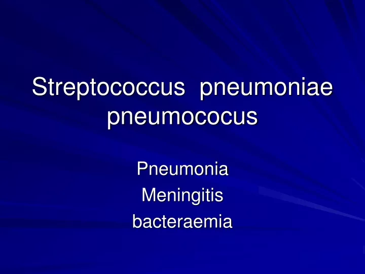 streptococcus pneumoniae pneumococus n.
