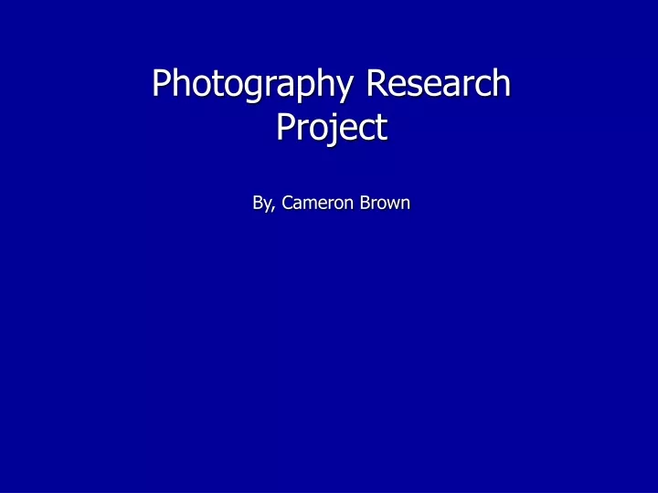 photography research project