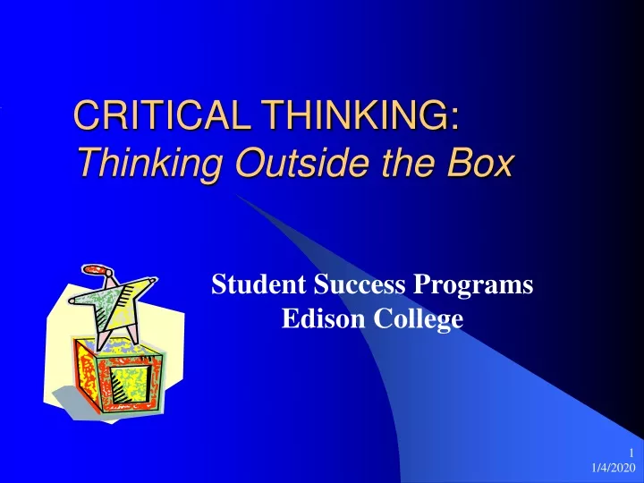 in what way is critical thinking thinking outside the box